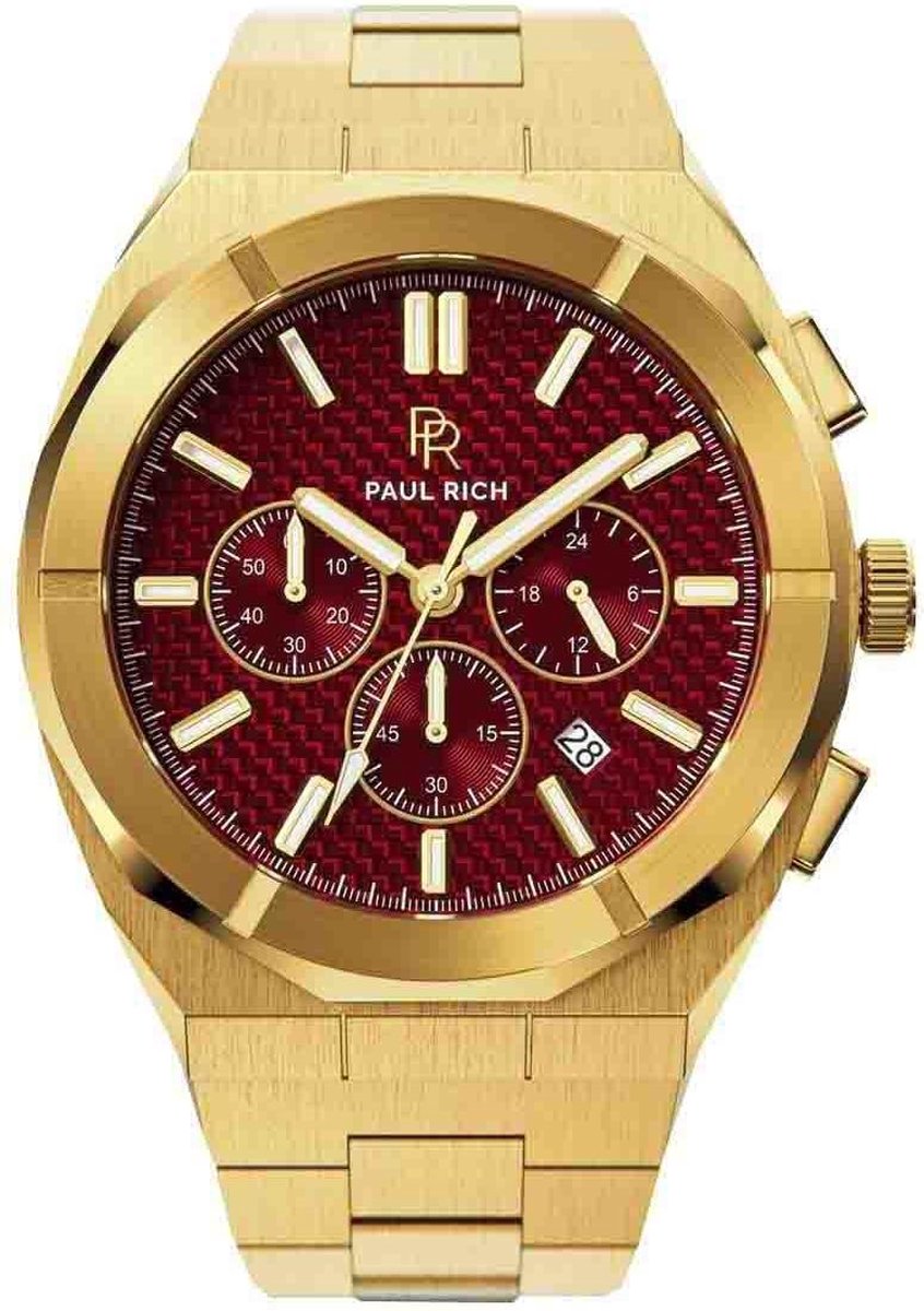 Paul Rich Motorsport Carbon Fiber Gold Red MCF03 horloge 45 mm