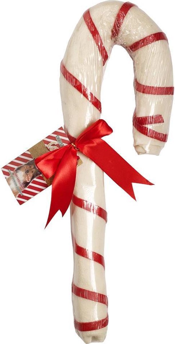 Candy Cane XL Honden Party Kauwstok Runderhuid Kerst Cadeautje Hond Verjaardagscadeau Cadeau Kluif