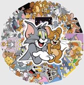 50x Tom en Jerry Cartoon Stickers - Kinderstickers Striphelden - Tekenfilm Stickerset voor op de fiets, beker, laptop, schoolspullen, kamer, etc - School - Kinderen - Stickers - Pl