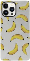 ADEL Siliconen Back Cover Softcase Hoesje Geschikt voor iPhone 13 Pro - Bananen Geel