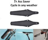2 x Ass-Savers  - Set van 2 Spatborden mountainbike of racefiets - Achterspatbord - Ass saver Lichtgewicht (slechts 18 gram) - flexibel opvouwbaar voor opberging in achterzak  (Tij