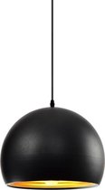 Moderne ronde hanglamp zwart met goud Goldy -  20cm