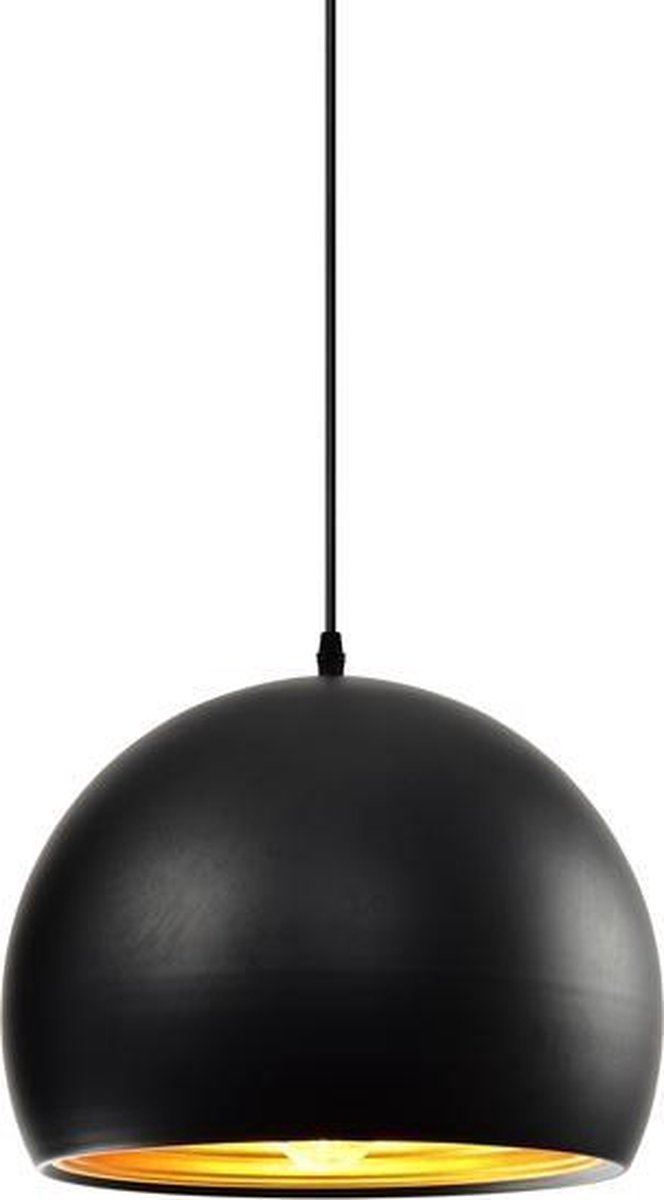 Moderne ronde hanglamp zwart met goud Goldy - 20cm