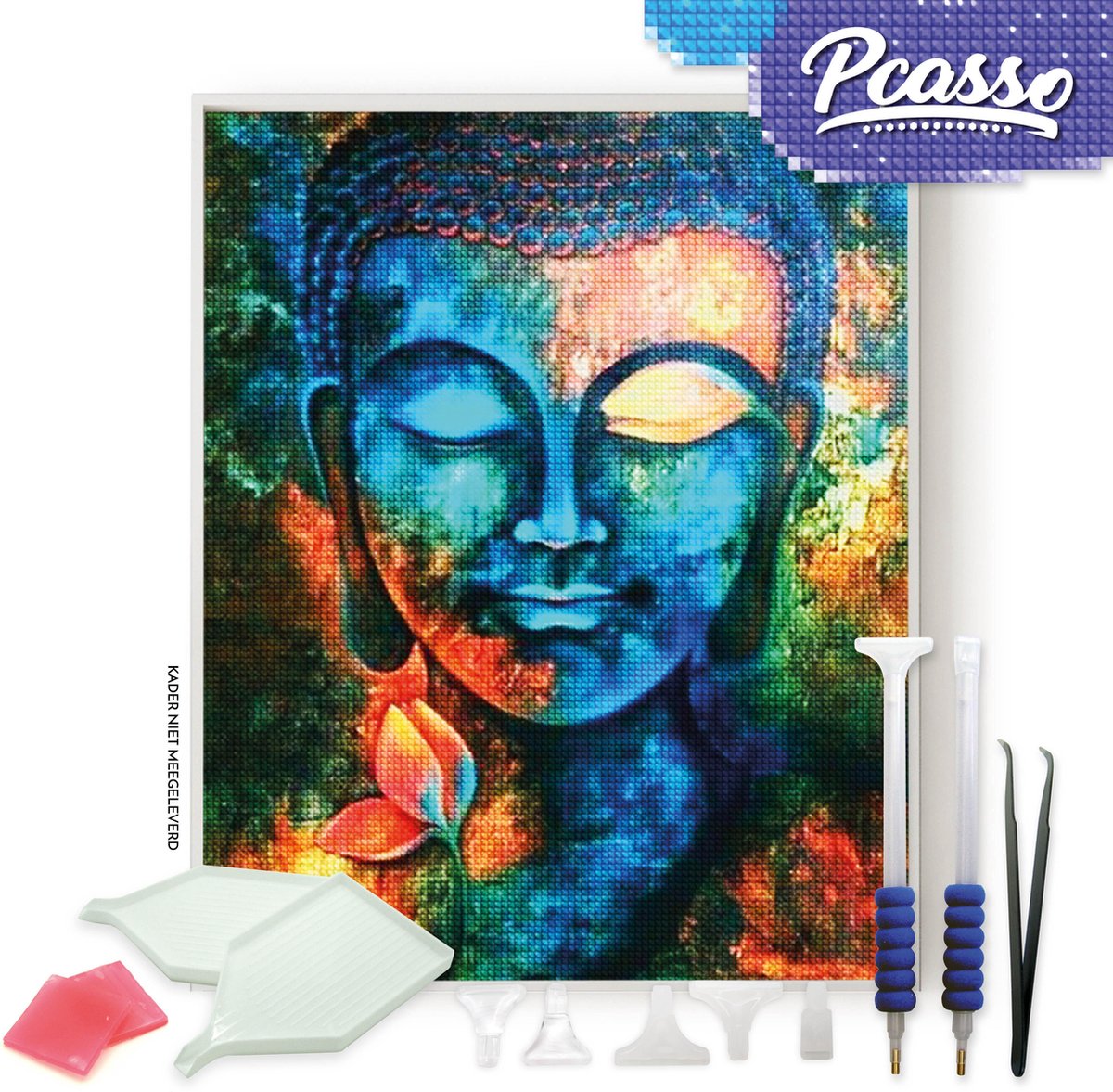 Pcasso ® Buddha Artistiek - Diamond Painting - Incl. Veel Diamond Painting Accessoires - Diamond Painting Kinderen - Diamond Painting Dieren - Diamond painting volwassenen - 30x40 CM