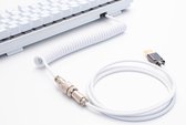 TheSetupStore.com Coiled Cable - USB-C- Wit - Mechanisch toetsenbord - Kabel - GX16 - 1,5 Meter Lang