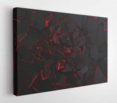 Samenvatting van gebarsten oppervlak. 3d geef achtergrond met gebroken vorm terug. Muurvernietiging - Modern Art Canvas - Horizontaal - 603929996 - 80*60 Horizontal