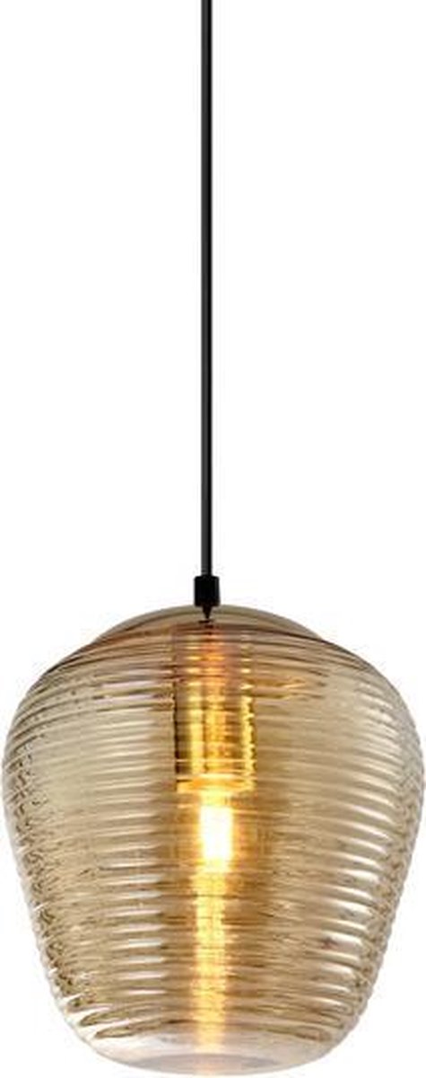 Design hanglamp met amber glas “Cairo
