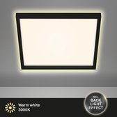 Briloner Leuchten - LED-plafondlamp, plafondlamp incl. achtergrondverlichting, 22 watt, 3.000 lumen, 3.000 Kelvin, wit-zwart