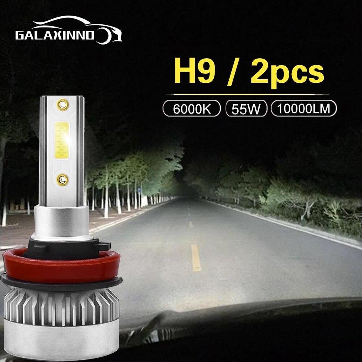 H8 / H9 / H11 LED lamp 20000 Lumen (set 2 stuks) incl CANbus EMC CHip 6500k Ultra-bright Wit Korte inbouw diepte /100 Watt Motor / Auto / Scooter / Motor /Dimlicht / Grootlicht / Koplampen / Autolamp / Lampen / Autolampen / CANbus adapter 12v – foto 2