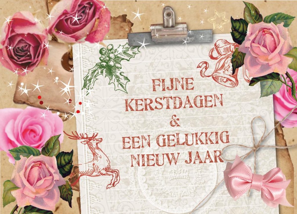 10 enkele Kerstkaarten - Kerst- en Nieuwjaarskaarten - A6 formaat - Meer Leuks - Fijne Kerstdagen en een gelukkig Nieuwjaar