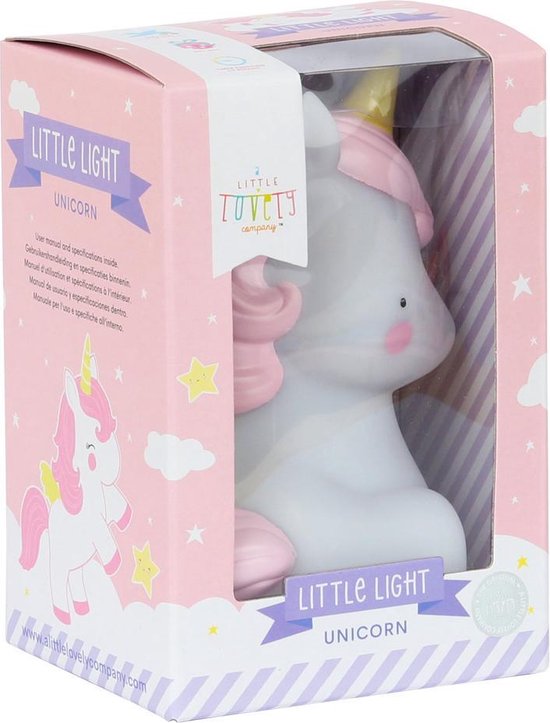 Lampje kinderkamer/ kinderlampje: Unicorn - A Little Lovely Company van Merkloos — afbeelding 2