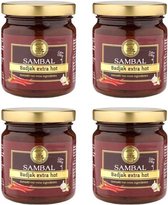 Spice It | Sambal Badjak Extra Hot | 4 x 200 gram | Extra pittig