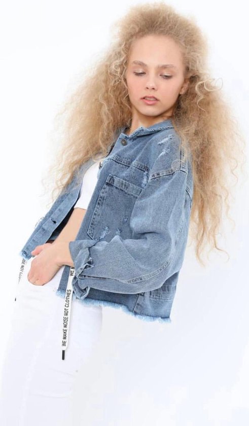 Dames Spijkerjas 2021 Lente Herfst Mode Print Stiksels Vrouwen Denim Jas Pocket Losse. bol