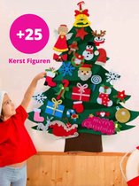 Kerstboom - Vilt Kerstboom - Kerstboom Voor Kinderen - 25 Kerstfiguren Met Klitte band - Kerstdecoratie - Mini Kerstboom - Kerstversiering - Christmas Luxury®