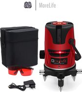 Morelife | Bouwlaser | Roterende Laser | Kruislijnlaser | Laserwaterpas | Rotatielaser | Meetgereedschap | Hoge Kwaliteit + Statief en Opbergbox inbegrepen | Lijnlaser | Bouwlaser