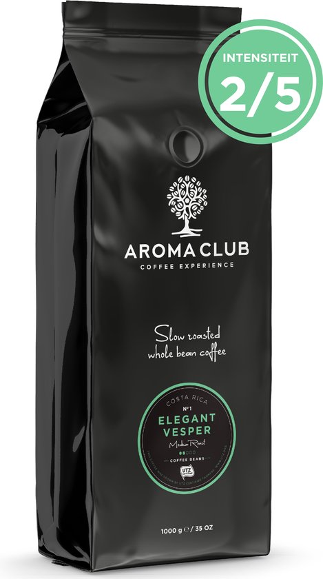 Aroma Club - Koffiebonen 1KG - No. 1 Elegant Vesper - Koffie Intensiteit 2/5