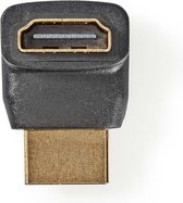 Nedis HDMI™-Adapter | HDMI™ Connector | HDMI™ Female | Verguld | 270° Gehoekt | ABS | Zwart | 1 Stuks | Polybag