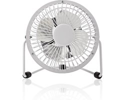 Nedis Tafelventilator - USB Gevoed - Diameter: 100 mm - 3 W - 1-Snelheid - Wit