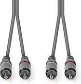 Stereo Audio Cable | 2x RCA Male - 2x RCA Male | 3.0 m | Grey