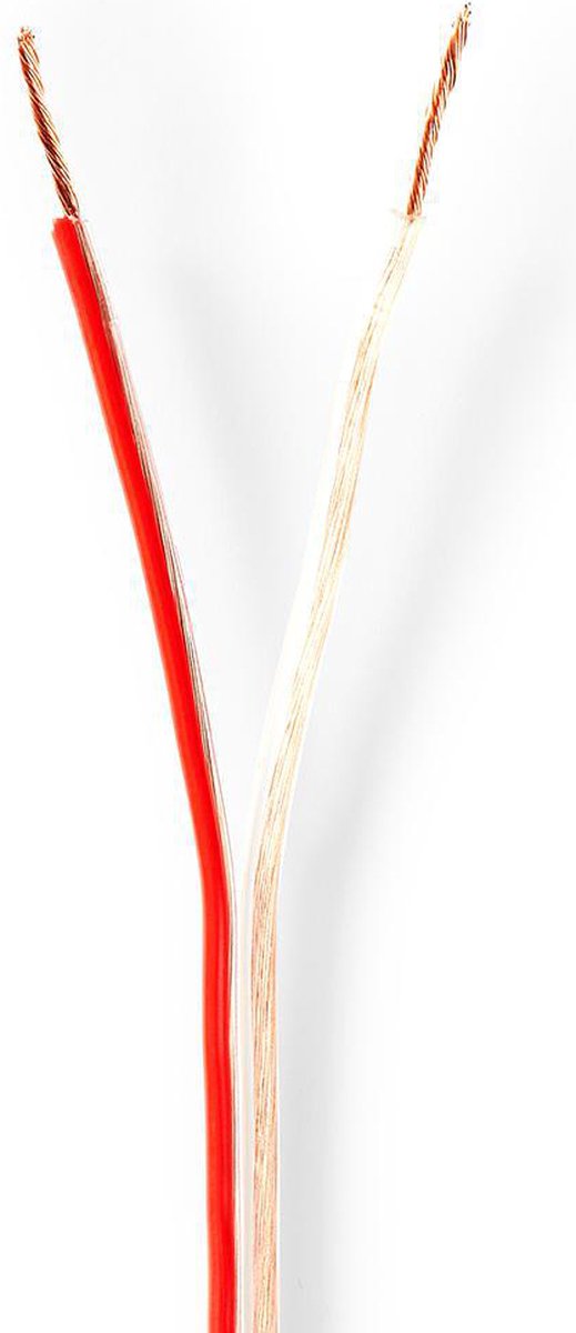 Nedis Speaker-Kabel - 2 x 0.75 mm² - Koper - 100 m - Rond - PVC - Transparant - Rol