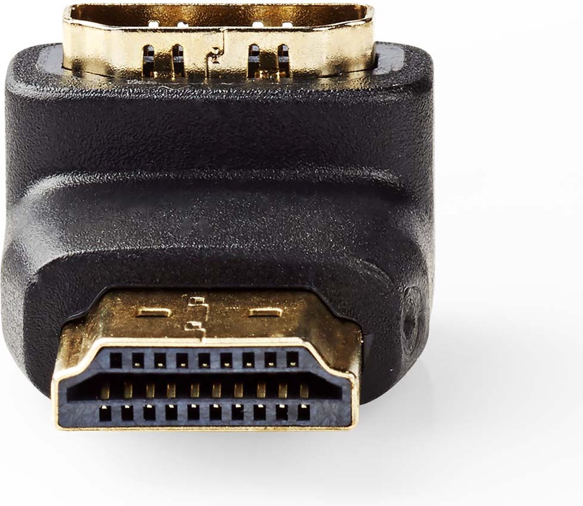 Nedis HDMI-Adapter - HDMI Connector - HDMI Output - Verguld - 90° Gehoekt - ABS - Zwart - 1 Stuks - Doos