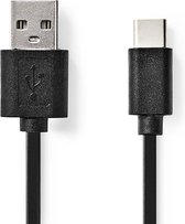 USB-Kabel | USB 2.0 | USB-A Male | USB-C™ Male | 480 Mbps | Vernikkeld | 2.00 m | Rond | PVC | Zwart | Doos