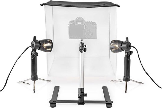 Foto: Nedis skt010wt led fotostudioset 40 x 40 cm 6500 k opvouwbaar