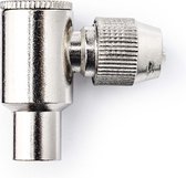 Nedis IEC (Coax) Connector | Gehoekt | Male | Vernikkeld | 75 Ohm | Schroef | Diameter kabelinvoer: 7.0 mm | Metaal | Zilver | 2 Stuks | Polybag
