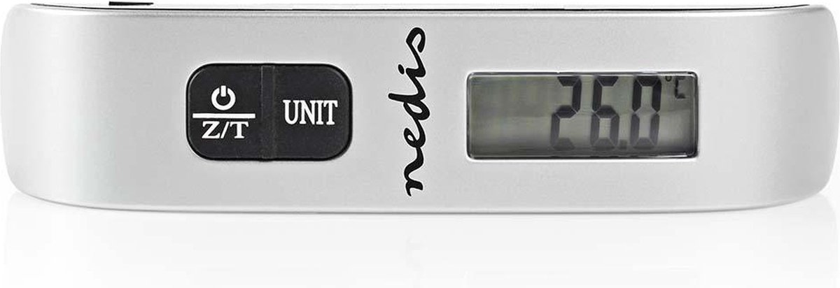 Nedis Digitale Bagageweegschaal - 50 kg - Met thermometer - Tarra-functie