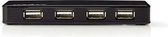 Nedis USB-Hub - USB-A Male - 4x USB A Female - 4-Poorts poort(en) - USB 2.0 - Netvoeding / USB Gevoed - 4x USB