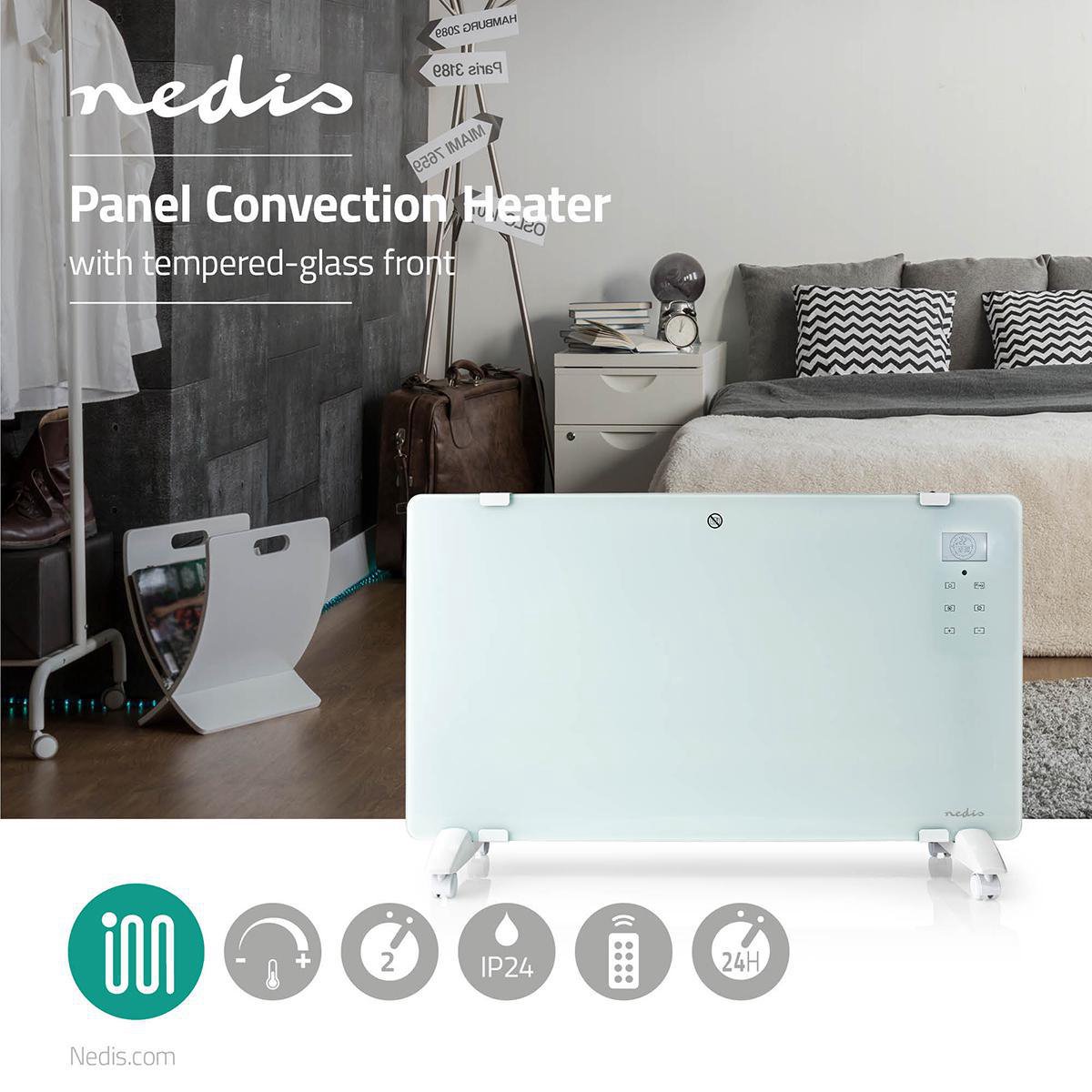 Glass Panel Convection Heater | Thermostat | LCD Display | 2 Heat Settings  | Standing... | bol.com