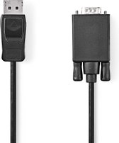 Nedis VGA-Kabel | DisplayPort Male | VGA Male | Vernikkeld | Maximale resolutie: 1080p | 2.00 m | Rond | PVC | Zwart | Polybag