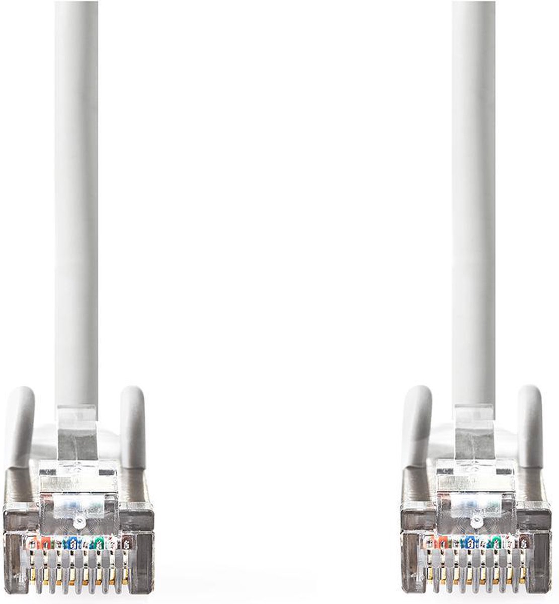 Nedis CAT6a netwerkkabel - SF/UTP - RJ45 Male - RJ45 Male - 7.50 m - Rond - PVC - Wit - Label