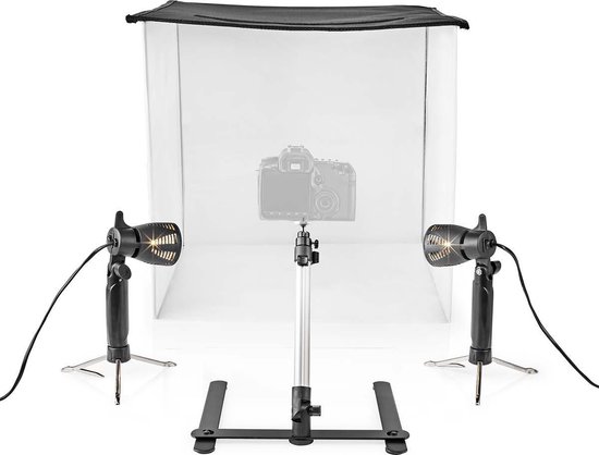 Foto: Nedis skt012wt led fotostudioset 60 x 60 cm 6500 k opvouwbaar