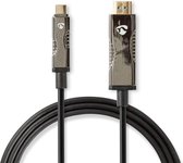 Actieve Optische USB-Kabel | USB-C™ Male | HDMI™ Connector | 18 Gbps | 50.0 m | Rond | PVC | Zwart | Gift Box