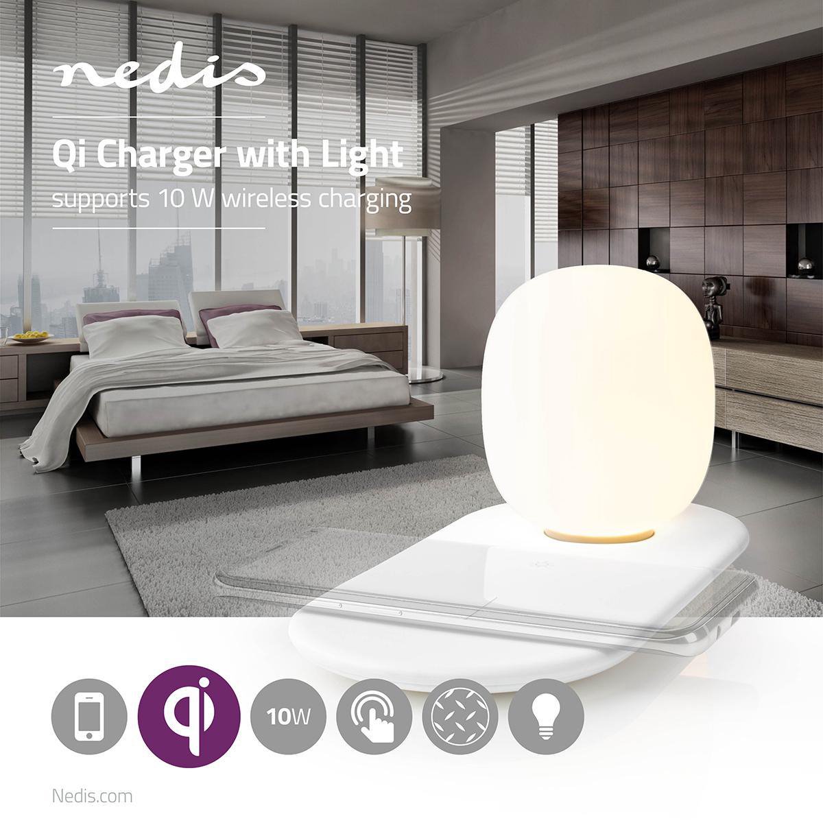 Nedis LED-Lamp met Draadloze Lader - Dimmer - Op Product - Qi - 10 W - Met dimfunctie - Warm Wit - 3000 K — cadeau in Cadeau-ideeën - foto 4