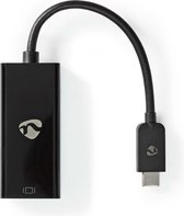 Nedis USB-C Adapter - USB 3.2 Gen 1 - USB-C Male - Mini DisplayPort Female - 8K@60Hz - 0.20 m - Rond - Vernikkeld - PVC - Zwart - Polybag