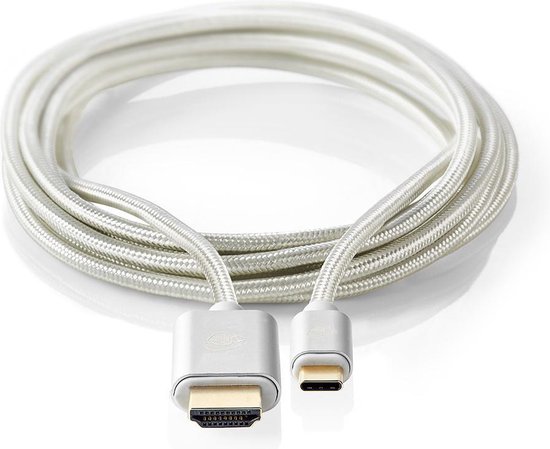 Câble NEDIS USB-C 3.2 Vers HDMI 2m - 4K 60Hz - Plaqué Or - Neuf