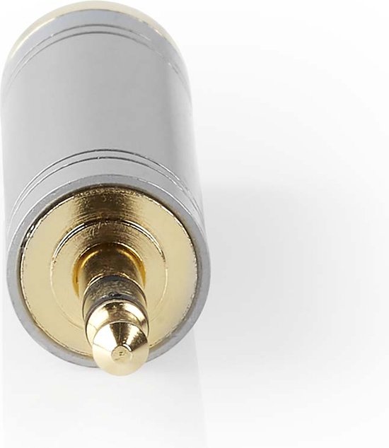 Nedis Stereo-Audioadapter - 3,5 mm Male - 6,35 mm Female - Verguld - Recht - Metaal - Zilver - 1 Stuks - Doos