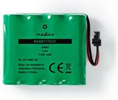 Nedis Oplaadbare NiMH-Batterij | 4.80 V | Oplaadbaar | 1100 mAh | Voorgeladen | 1-Polybag | N/A | 2-Draads-Telefoonconnector | Groen