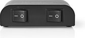 Nedis Speaker Control Box - 2 poort(en) - Terminal Schroeven - Luidspreker Impedantie: 4-16 Ohm - Maximale Belasting per Kanaal: 150 W - Aluminium - Zwart