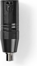 Nedis XLR-Adapter - XLR 3-Pins Male - RCA Female - Vernikkeld - Recht - Metaal - Zwart - 1 Stuks - Polybag