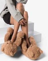 Pluche Teddybeer Slippers - bruin | Vrouwen Indoor Huis Zachte Anti-Slip Faux Fur | Leuke Winter Warm Schoen | Thuis slippers Vrouwen Pluizige