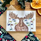5x Bloeikaart 'Chris Moose' - Plantbare Kerstkaart met zaden