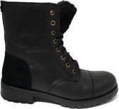 UGG Dames Enkellaars Leather Kilmer Exposed Fur 1019072 Black EU 39