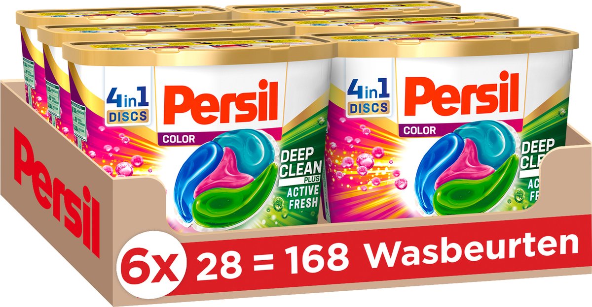 Persil 4in1 Discs Color Wascapsules - Wasmiddel Capsules - Voordeelverpakking - 6 x 28 wasbeurten