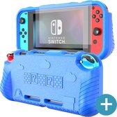Protective Case met 2x Screenprotector - Geschikt voor Nintendo Switch - Blauw