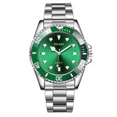 Yolako Silver Green Steel - Heren Horloge