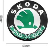 Set van 4 Skoda stickers 57mm - Velgen - Winterbanden - Velg - All season banden - Naafdoppen -Naafkappen -Ontvochtiger - Ruitenkrabber - Vorst - Regen - stickers - logo - embleem