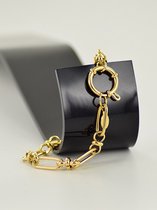 Schakelarmband met ronde sluiting - goud